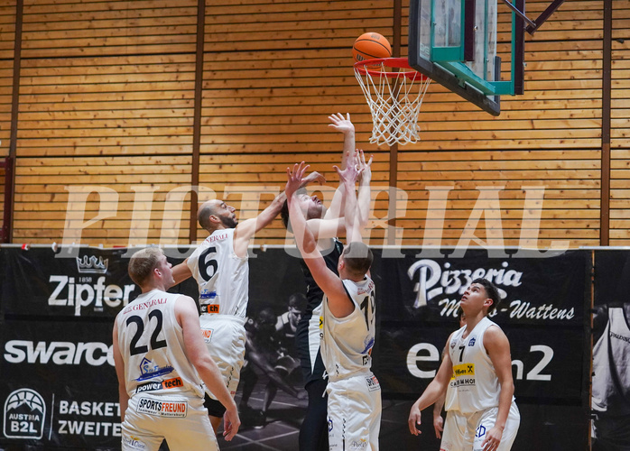 Basketball Zweite Liga 2024/25, Grunddurchgang 20.Runde Raiders Tirol vs. Raiffeisen Mattersburg Rocks