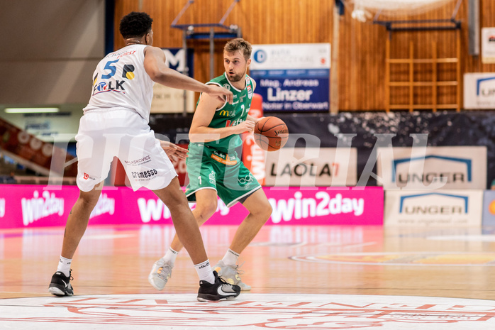 Basketball, Basketball Superliga 2022/23, Grunddurchgang Runde 21 , Oberwart Gunners, Kapfenberg Bulls, Rob Howard (5), Sean Flood (1)
