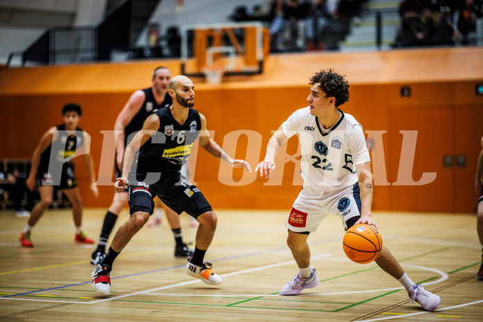 Basketball, Basketball Zweite Liga 2024/25, Grunddurchgang 11.Runde, Vienna Timberwolves, Mattersburg Rocks, Dominik Alturban (6), Daniele Kuchar (22)