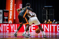 Basketball, Win2Day Superliga 2023/24, 2. Qualifikationsrunde, BC Vienna, Fürstenfeld Panthers, Hegel Augustin (17), Demarkus Stuckey Jr. (42)