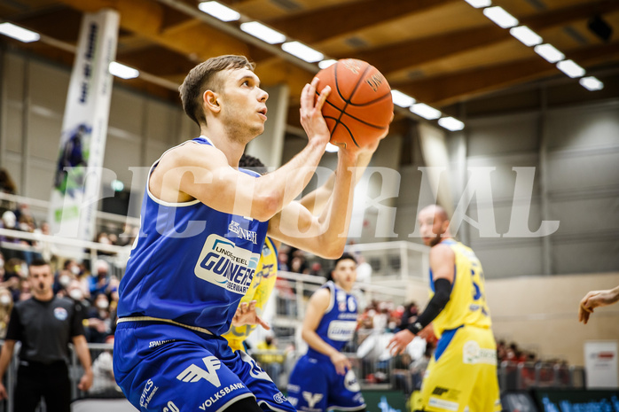 Basketball, bet-at-home Basketball Superliga 2021/22, Grunddurchgang 15.Runde, SKN St. Pölten Basketball, Oberwart Gunners, Jonathan Knessl (12)