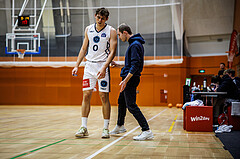 Basketball, Basketball Zweite Liga 2024/25, Grunddurchgang 3.Runde, Vienna Timberwolves, Vienna United, Valentin Siegmund (0), Justin Schlünken (Head Coach)