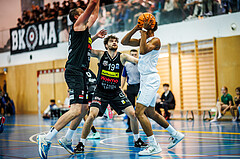 Basketball, Basketball Zweite Liga 2023/24, Grunddurchgang 4.Runde, Deutsch Wagram Alligators, Mattersburg Rocks, Corey Hallett (13), Paul Schuecker (19), Philip Konate (16)