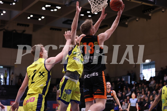 01.04.2023, Graz, Raiffeisen Sportpark Graz, Basketball Superliga 2022/23, 7. Qualifikationsrunde, UBSC Raiffeisen Graz vs. CITIES Panthers Fürstenfeld 