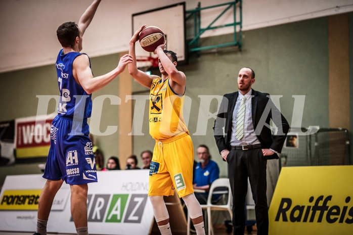 Basketball, ABL 2017/18, Grunddurchgang 29.Runde, UBSC Graz, Oberwart Gunners, Marco Novacesce-Talpes (15)