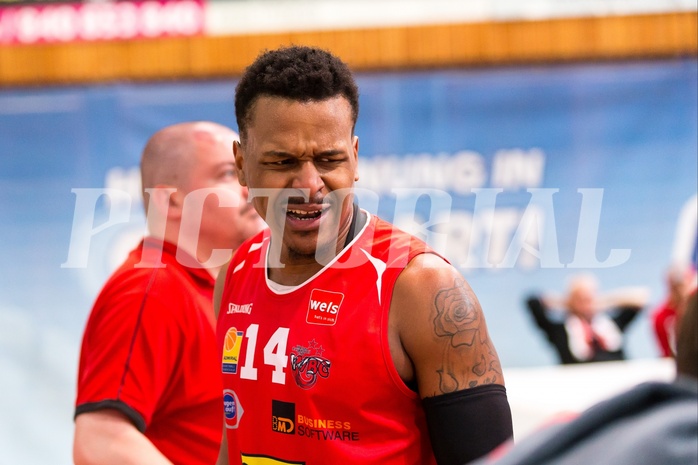 Basketball, ABL 2016/17, Playoff HF Spiel 1, Oberwart Gunners, WBC Wels, De Juan Wright (14)