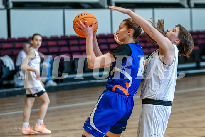 27.04.2025 Österreichischer Basketballverband 2024/25, SLWU16 VF Basket Flames UNION vs. DBB  Basketgirls Wels