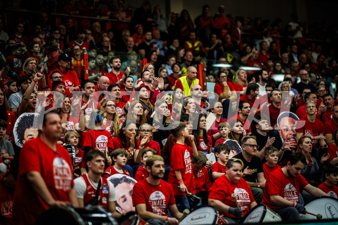 Basketball, Basketball Austria CUP 2023/24, Finale, Traiskirchen Lions, Flyers Wels, feature, fans Basketball, Basketball Austria CUP 2023/24, Finale, Traiskirchen Lions, Flyers Wels, feature, fans
