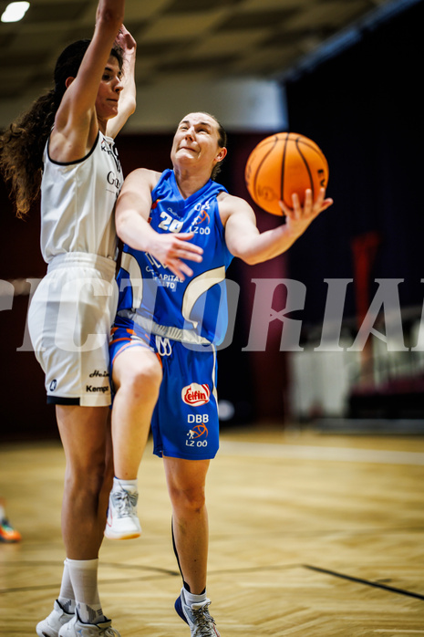 Basketball, Win2Day Basketball Damen Superliga 2023/24, Grunddurchgang 12.Runde, Basket Flames, DBB LZ OÖ, Agatija Vukicevic (18), Eva Pichler (20)