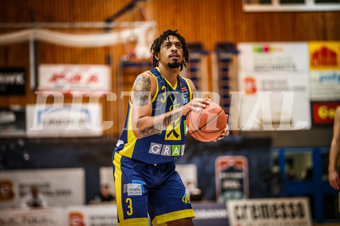 Basketball, bet-at-home Basketball Superliga 2021/22, Grunddurchgang Runde 12, Oberwart Gunners, UBSC Graz, Randy Haynes (3)