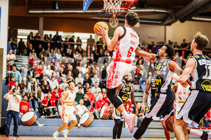 Basketball, win2day Basketball Superliga 2024/25, Grunddurchgang 9.Runde, Traiskirchen Lions, Gmunden Swans, Aleksej Kostic (6)