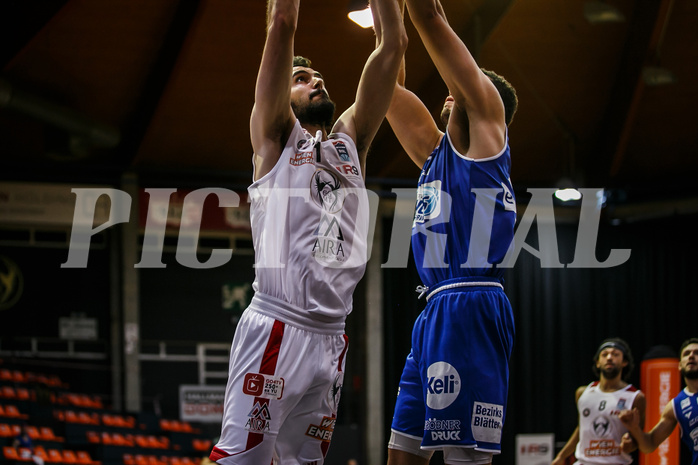 Basketball, bet-at-home Basketball Superliga 2020/21, Grunddurchgang 7. Runde, BC Vienna, Oberwart Gunners, Anton Shoutvin (10)