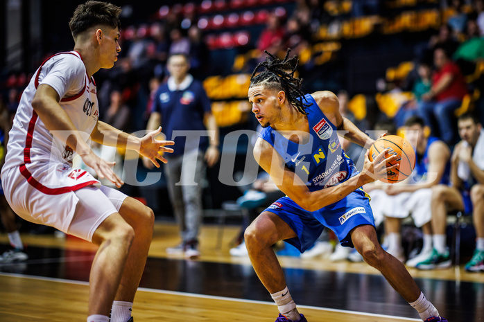Basketball, Win2Day Superliga 2024/25, 5. Qualifikationsrunde, BC Vienna, SKN St. Pölten, Aron Stazic (21), Philip Konate (1)