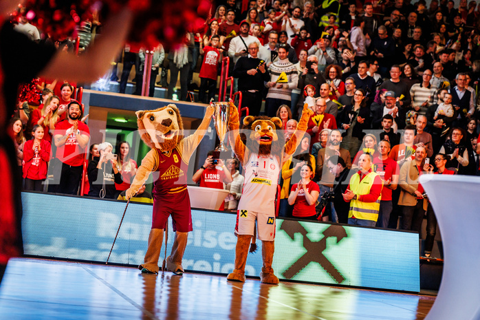 Basketball, Basketball Austria CUP 2023/24, Finale, Traiskirchen Lions, Flyers Wels, #mascots