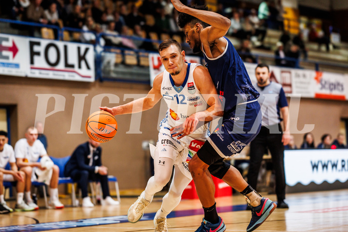 Basketball, win2day Basketball Superliga 2024/25, Grunddurchgang Runde 19, Oberwart Gunners, BBC Nord Dragonz, Jonathan Knessl (12)