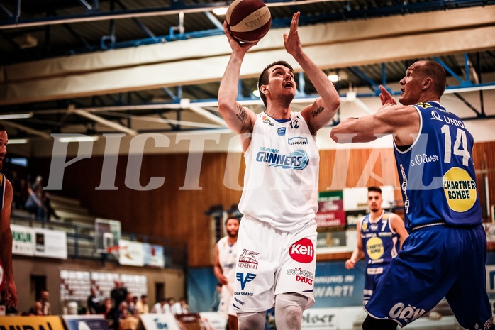 Basketball, ABL 2017/18, Grunddurchgang 31.Runde, Oberwart Gunners, Gmunden Swans, Benjamin Blazevic (12)