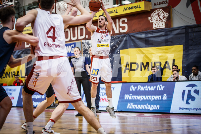 Basketball, win2day Basketball Superliga 2022/23, 10. Qualifikationsrunde, Traiskirchen Lions, Vienna D.C. Timberwolves, Emilio Banic (23) Basketball, win2day Basketball Superliga 2022/23, 10. Qualifikationsrunde, Traiskirchen Lions, Vienna D.C. Timberwolves, Emilio Banic (23)
