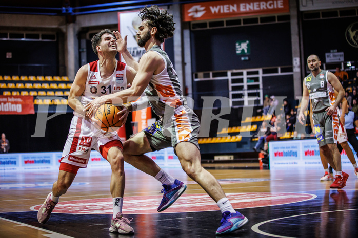 Basketball, Win2Day Superliga 2023/24, Grunddurchgang 18.Runde, BC Vienna, Klosterneuburg Dukes, Davor Konjevic (31), Will Carius (24)