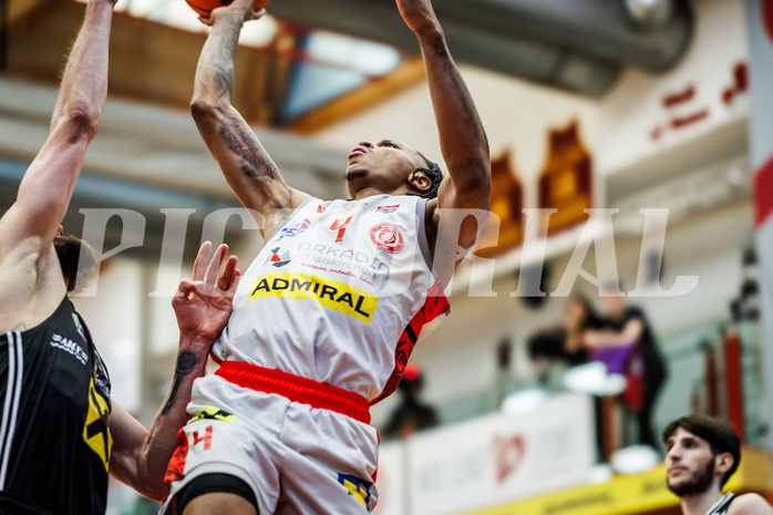 Basketball, Basketball Austria CUP 2023/24, Finale, Traiskirchen Lions, Flyers Wels, Demarcus Demonia (4)