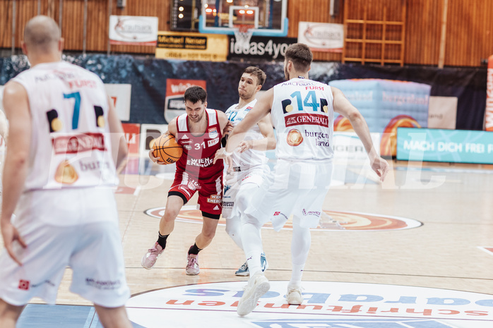 Basketball, Basketball Superliga 2023/24, Gunddurchgang 7. Runde, Oberwart Gunners, BC Vienna, Davor Konjevic (31), Jonathan Knessl (12)