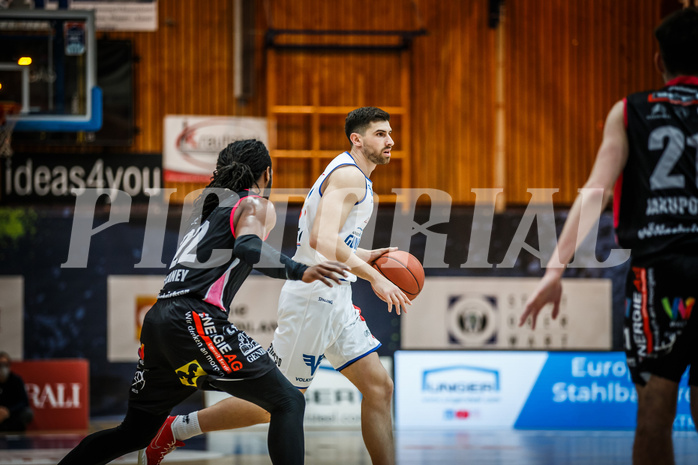Basketball, bet-at-home Basketball Superliga 2021/22, Grunddurchgang Runde 9, Oberwart Gunners, Flyers Wels, Ioannis Chatzinikolas (11)