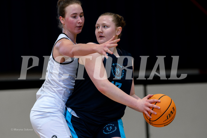 15.02.2025 Österreichischer Basketballverband 2024/25, SLWU19, Basket Flames UNION vs. Vienna Timberwolves
