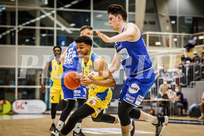 Basketball, bet-at-home Basketball Superliga 2021/22, Platzierungsrunde 9.Runde, SKN St. Pölten Basketball, Oberwart Gunners, Steven Kaltenbrunner (7)