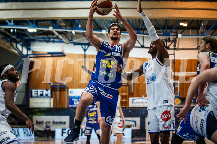Basketball, bet-at-home Basketball Superliga 2020/21, Grunddurchgang 14. Runde, Oberwart Gunners, Gmunden Swans, Toni Blazan (10)