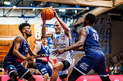 Basketball, win2day Basketball Superliga 2024/25, Grunddurchgang Runde 19, Oberwart Gunners, BBC Nord Dragonz, Edi Patekar (9)