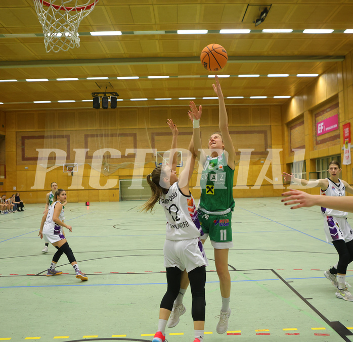 Basketball Damen Superliga 2023/24, Grunddurchgang 13.Runde Vienna United vs. UBI Graz