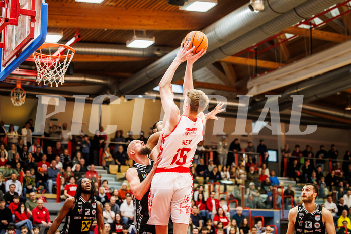 Basketball, win2day Basketball Superliga 2024/25, 8. Platzierungsrunde, Traiskirchen Lions, Flyers Wels, Dietz (15)