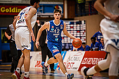 Basketball, bet-at-home Basketball Superliga 2021/22, Grunddurchgang Runde 14, Oberwart Gunners, Vienna D.C. Timberwolves, Jakob Lohr (12)