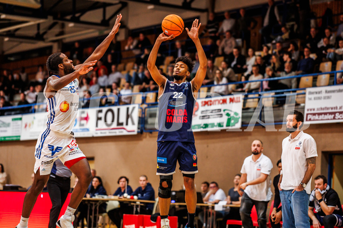 Basketball, win2day Basketball Superliga 2024/25, Grunddurchgang Runde 19, Oberwart Gunners, BBC Nord Dragonz, Jalen Green (22)