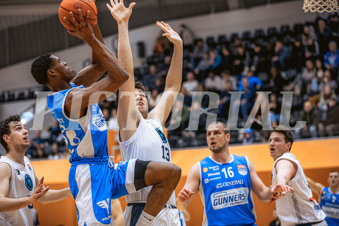 Basketball, Win2Day Superliga 2022/23, Grunddurchgang 19.Runde, Vienna Timberwolves, Oberwart Gunners, Shaquille Walters (13)