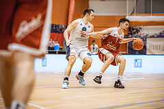 Basketball, Win2Day Superliga 2022/23, 5. Qualifikationsrunde, Vienna Timberwolves, Traiskirchen Lions, Jakob Szkutta (10), David Makivic (1)