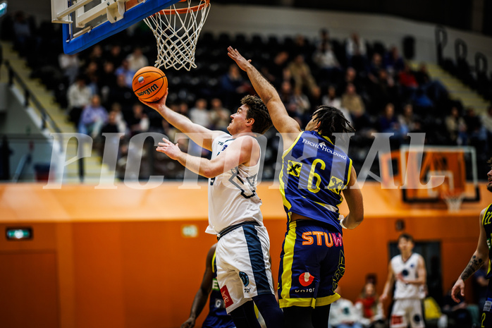 Basketball, Basketball Zweite Liga 2024/25, Grunddurchgang 17.Runde, Vienna Timberwolves, Future Team Steiermark, Philipp D'Angelo (9)