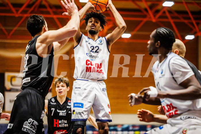 Basketball, win2day Basketball Superliga 2024/25, Grunddurchgang Runde 15, BBC Nord Dragonz, Kapfenberg Bulls, Jalen Green (22)