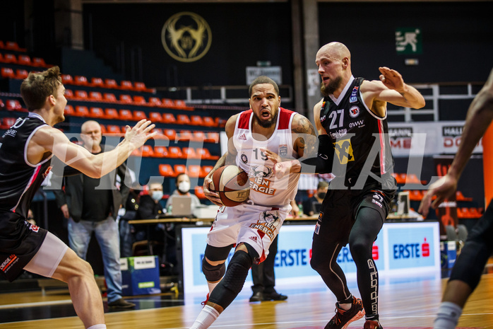 Basketball, bet-at-home Basketball Superliga 2020/21, Grunddurchgang 17.Runde, BC Vienna, Flyers Wels, Jason Detrick (19)