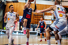 Basketball, win2day Basketball Superliga 2024/25, Grunddurchgang Runde 19, Oberwart Gunners, BBC Nord Dragonz, Valentin Pasterk (6)