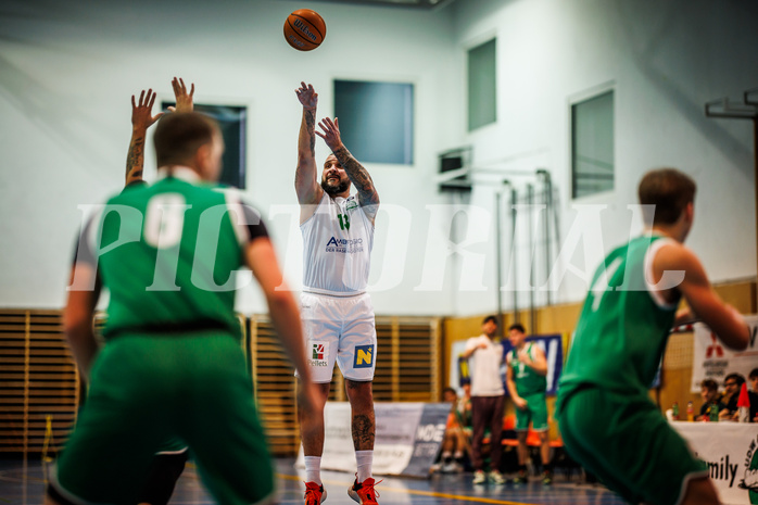 Basketball, Basketball Zweite Liga 2024/25, Grunddurchgang 16.Runde, UDW Alligators, KOS Celovec, Nebosja Dukic (13)