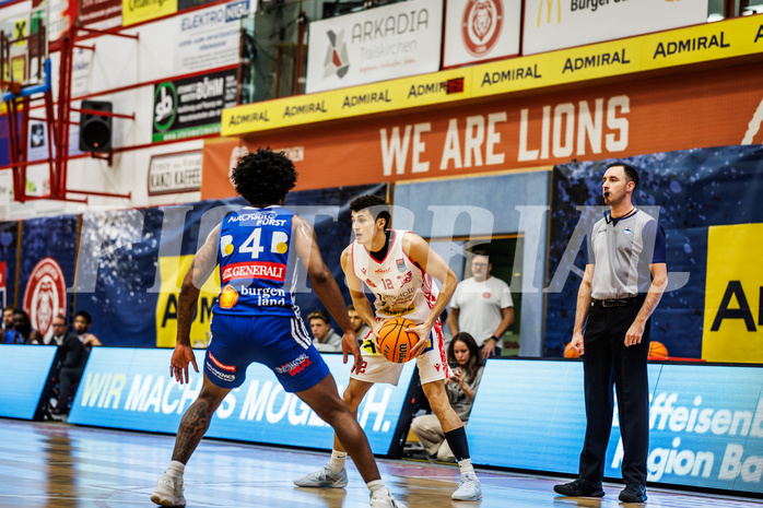 Basketball, win2day Basketball Superliga 2024/25, Grunddurchgang 6.Runde, Traiskirchen Lions, Oberwart Gunners, Nils Kühteubl (12)