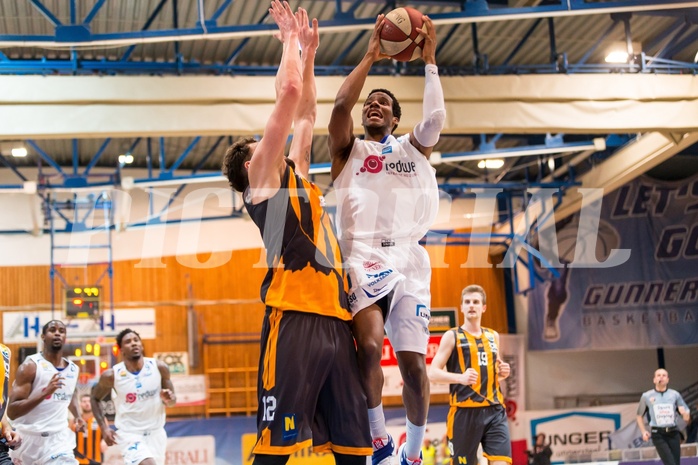 Basketball, ABL 2016/17, Grunddurchgang 22.Runde, Oberwart Gunners, Klosterneuburg Dukes, Andell Cumberbatch (13), Christoph Greimeister (12)