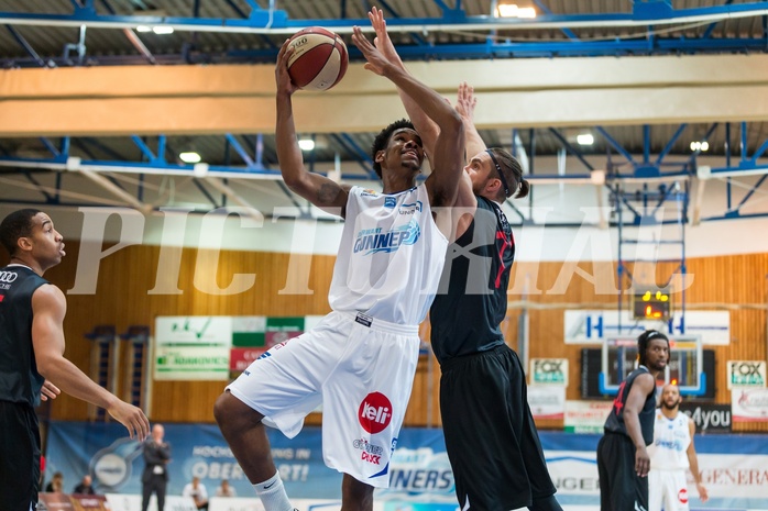Basketball, ABL 2017/18, Grunddurchgang 3.Runde, Oberwart Gunners, Flyers Wels, Gregg Denzel (9)