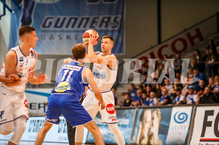 Basketball, Admiral Basketball Superliga 2019/20, Platzierungsrunde 3.Runde, Oberwart Gunners, Gmunden Swans, Andrius Mikutis (5)