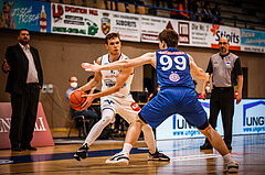 Basketball, bet-at-home Basketball Superliga 2021/22, Grunddurchgang Runde 14, Oberwart Gunners, Vienna D.C. Timberwolves, Jonathan Knessl (12)