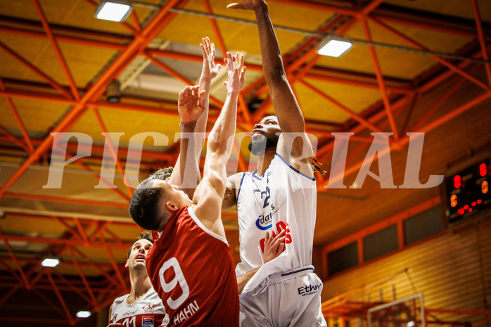 Basketball, win2day Basketball Superliga 2022/23, 2. Qualifikationsrunde, BBC Nord Dragonz, Traiskirchen Lions, Aristide Boya (24)