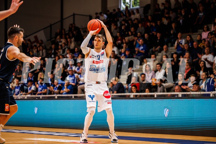 Basketball, win2day Basketball Superliga 2022/23, Grunddurchgang Runde 1, Oberwart Gunners, BBC Nord Dragonz Eisenstadt, Jonathan Knessl (12)