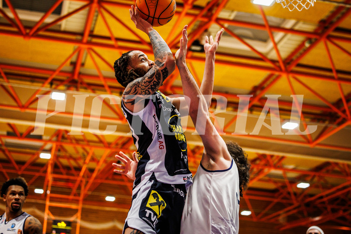 Basketball, win2day Basketball Superliga 2024/25, Grunddurchgang Runde 18, BBC Nord Dragonz, Gmunden Swans, Joseph Reece (20)