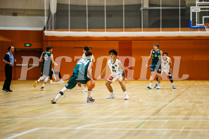 Basketball, Basketball Zweite Liga 2024/25, Grunddurchgang 12.Runde, Vienna Timberwolves, Dornbirn Lions, Eduard Nogues (24), Dean-Leon Cantor (19)