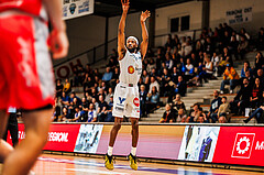 Basketball, win2day Basketball Superliga 2023/24, Grunddurchgang Runde 15, Oberwart Gunners, Traiskirchen Lions, Derrek Brooks Jr. (11)